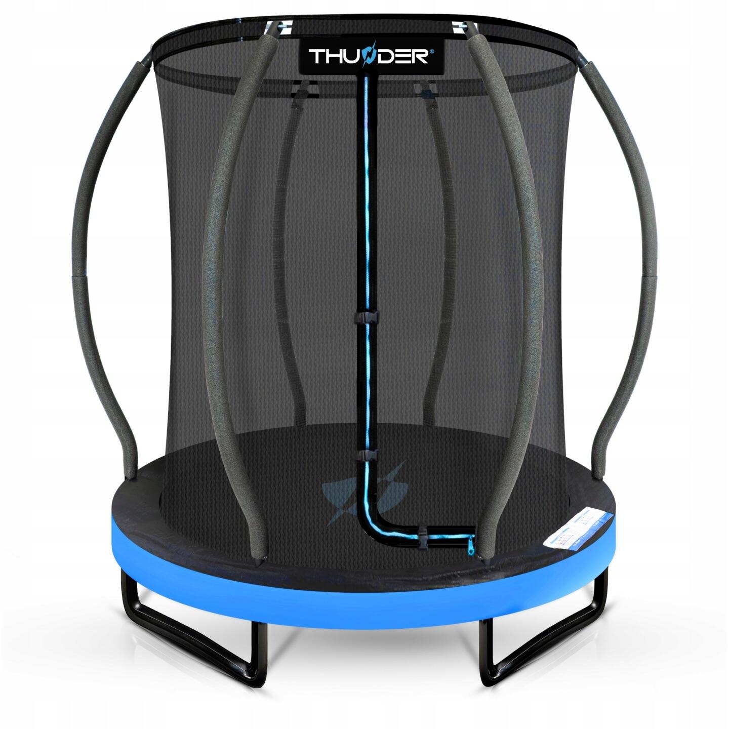 Trambulină de interior pentru copii THUNDER 4.5FT 140CM albastră, montaj ușor