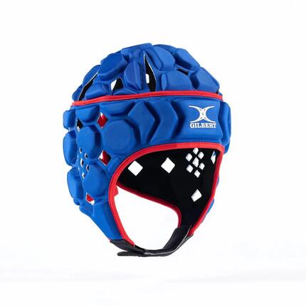 Casque de rugby Junior Gilbert Octane Bleu roi et rouge