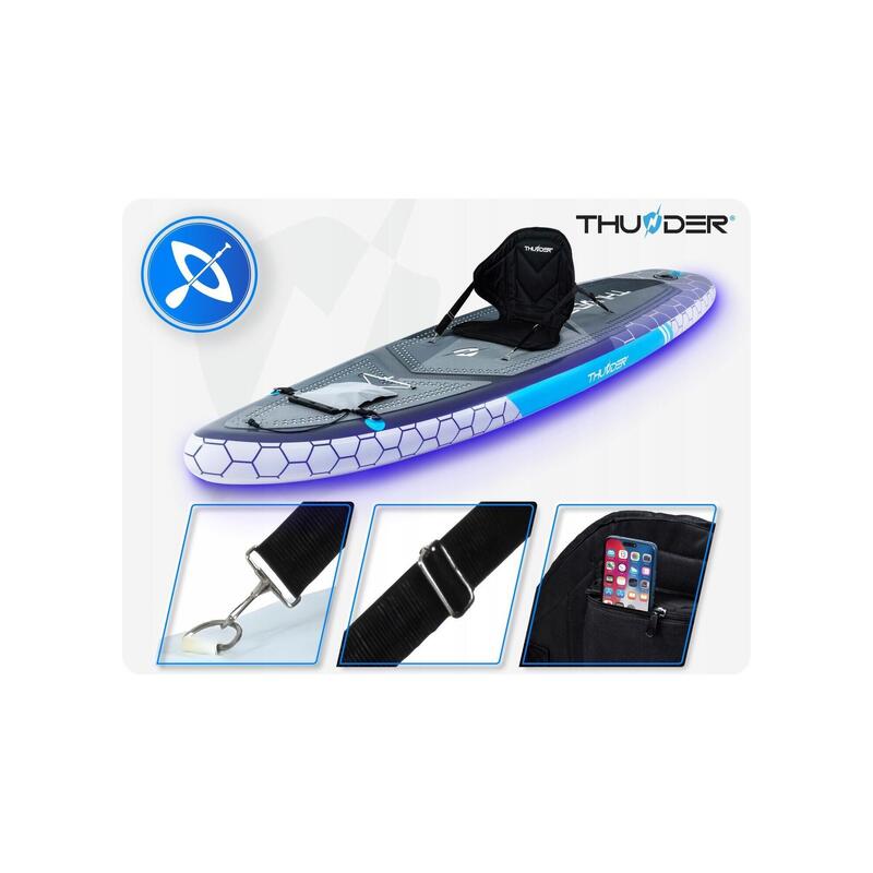 Placă SUP gonflabilă pentru înot cu iluminare THUNDER 320 cm LED set