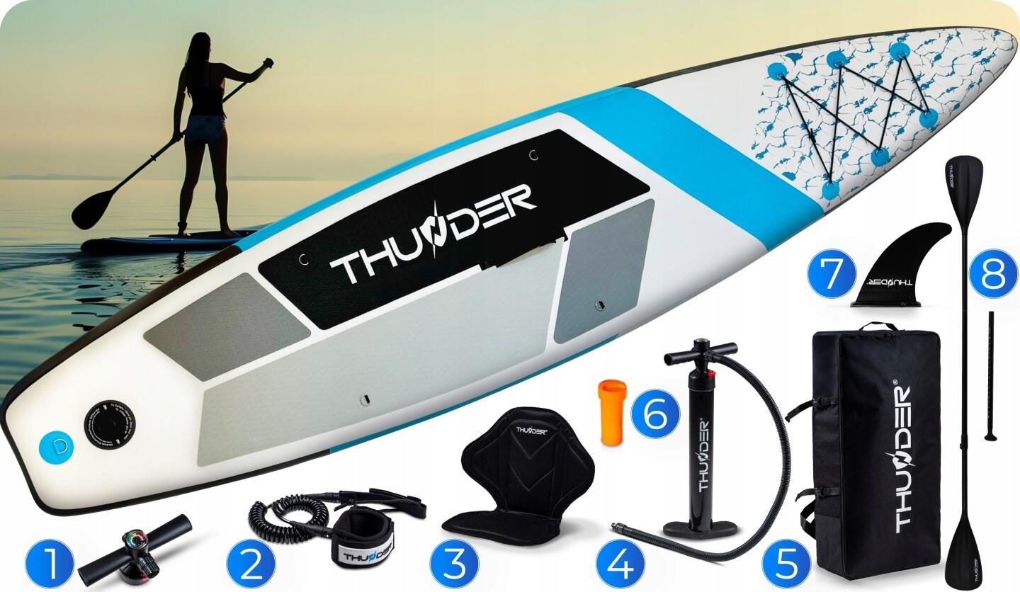 Deska SUP pompowana do pływania 320 cm THUNDER z siedziskiem plecak akcesoria 3/8
