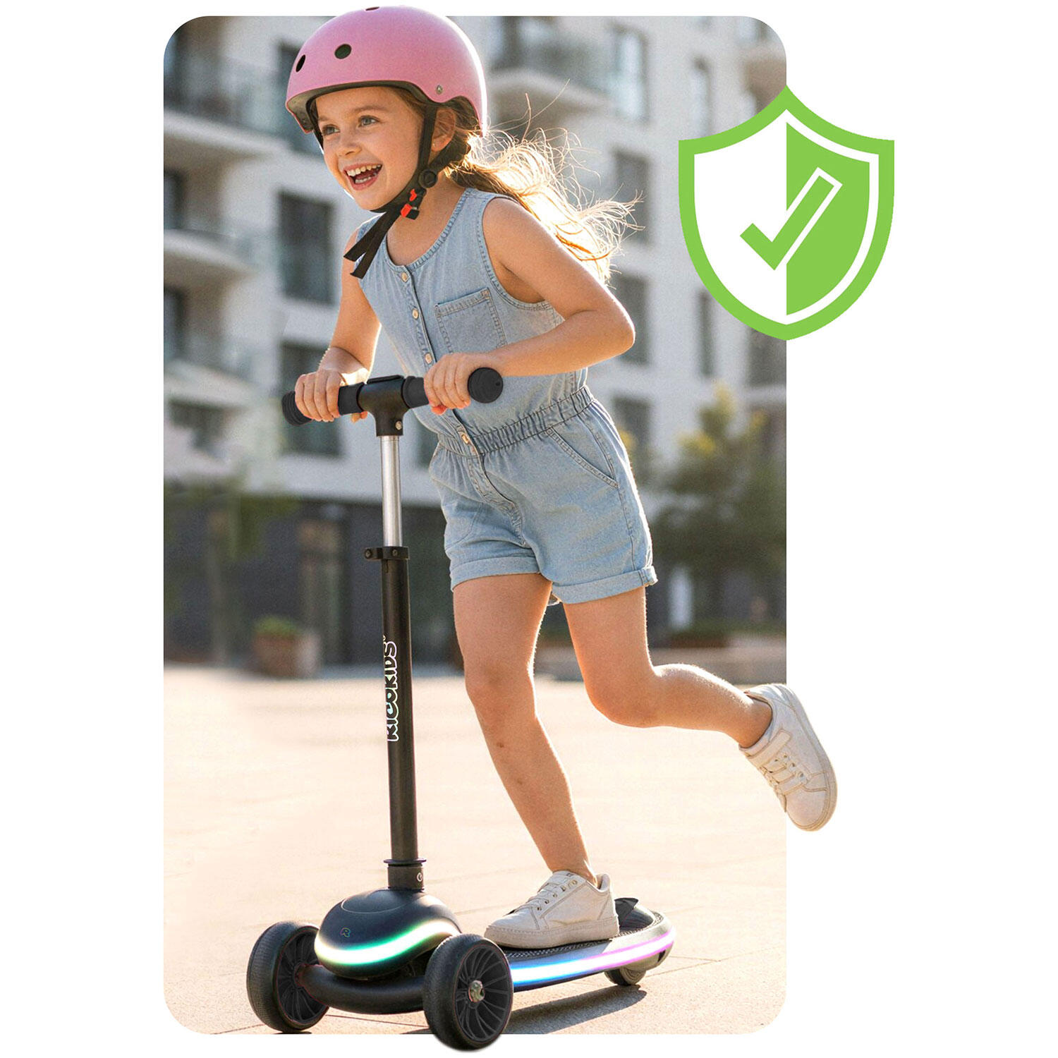 Hulajnoga trójkołowa dla dzieci balansowa LED Ricokids Leddi - czarna 6/7