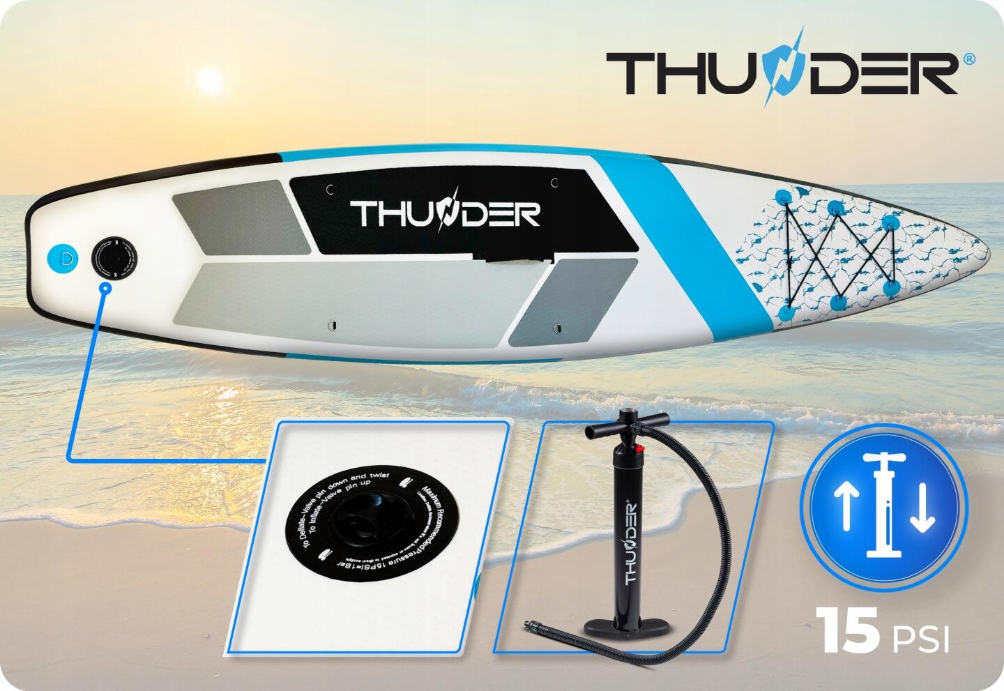 Deska SUP pompowana do pływania 320 cm THUNDER z siedziskiem plecak akcesoria 6/8