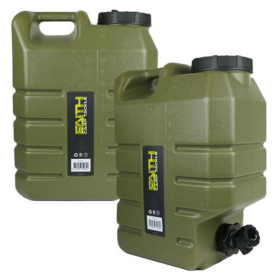 Faith Carp Tackle Tanica per Acqua con Rubinetto - 15 Ltr - 2 Pezzi