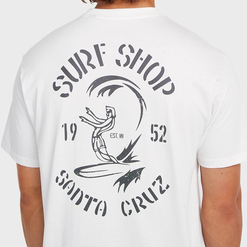 Heren O-hals Shirt Originals Surf Shop Wit 4/6