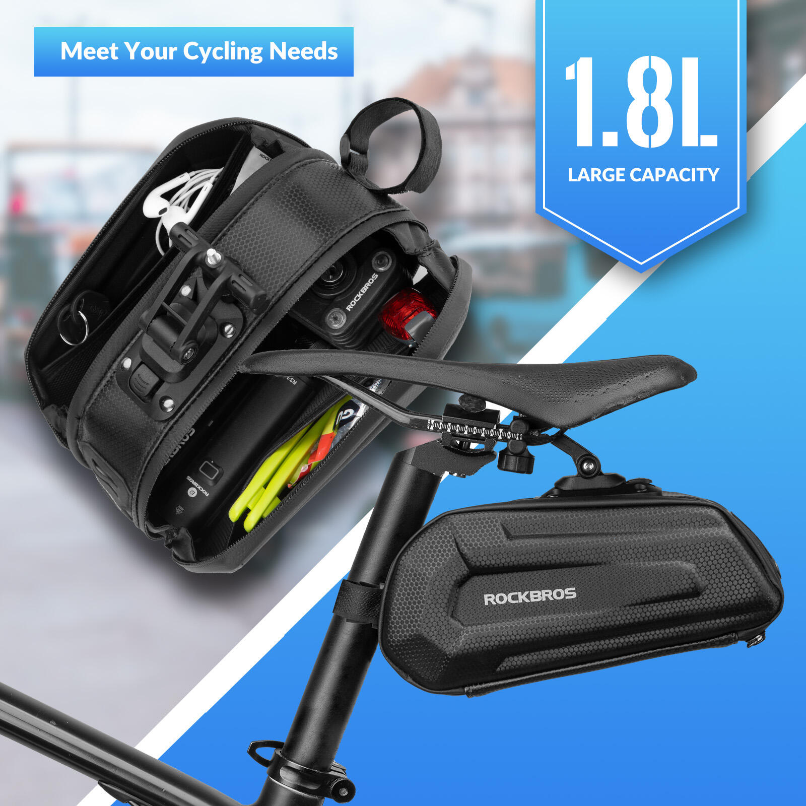 ROCKBROS Harte Fahrrad Satteltasche 2/7
