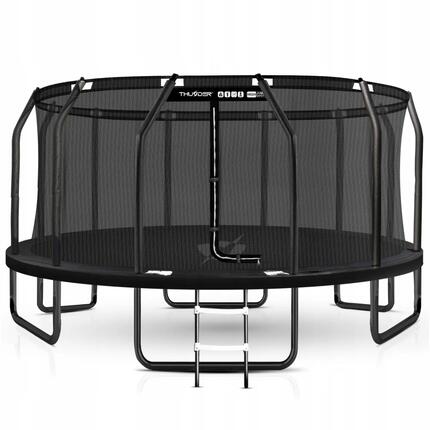 Trampolina ogrodowa dla dzieci THUNDER 16ft 488 cm solidna potężna z drabinką