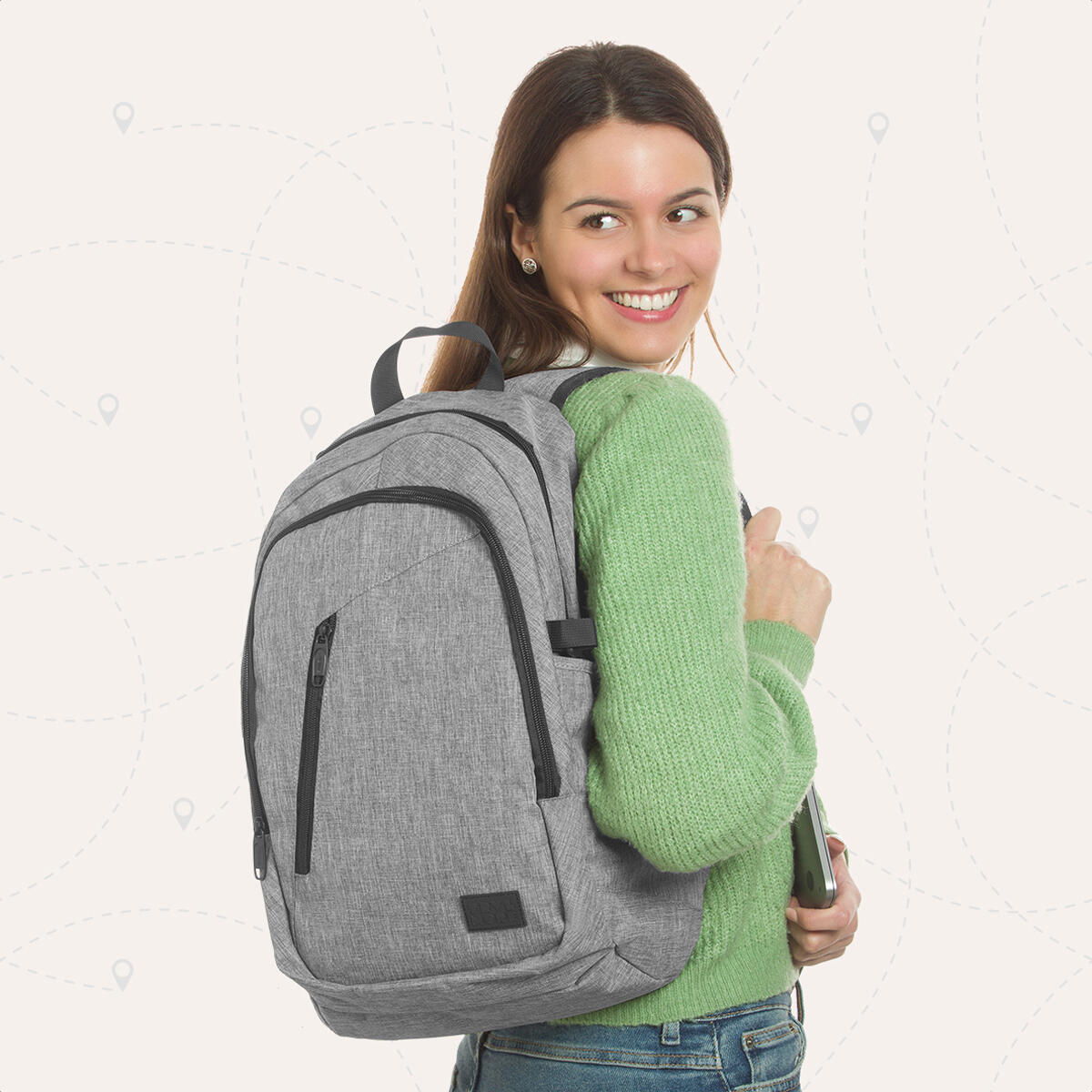 Rugzak met laptopvak - spatwaterdicht - Grijs 5/5