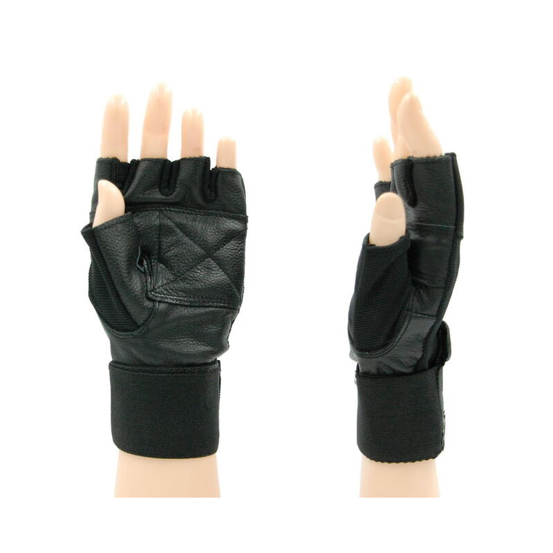 Mănuși fitness Evolution Standard FR-11, piele naturală, negre