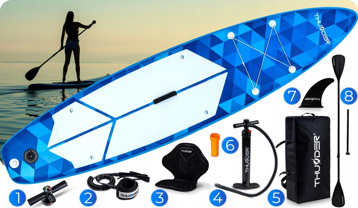 Deska SUP pompowana 320 cm z siedziskiem do pływania THUNDER zestaw plecak 3/8