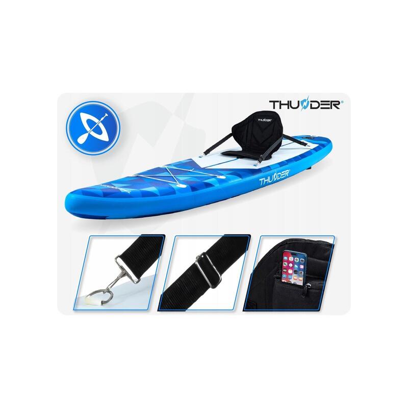 Placă SUP gonflabilă 320 cm cu scaun pentru înot THUNDER set rucsac
