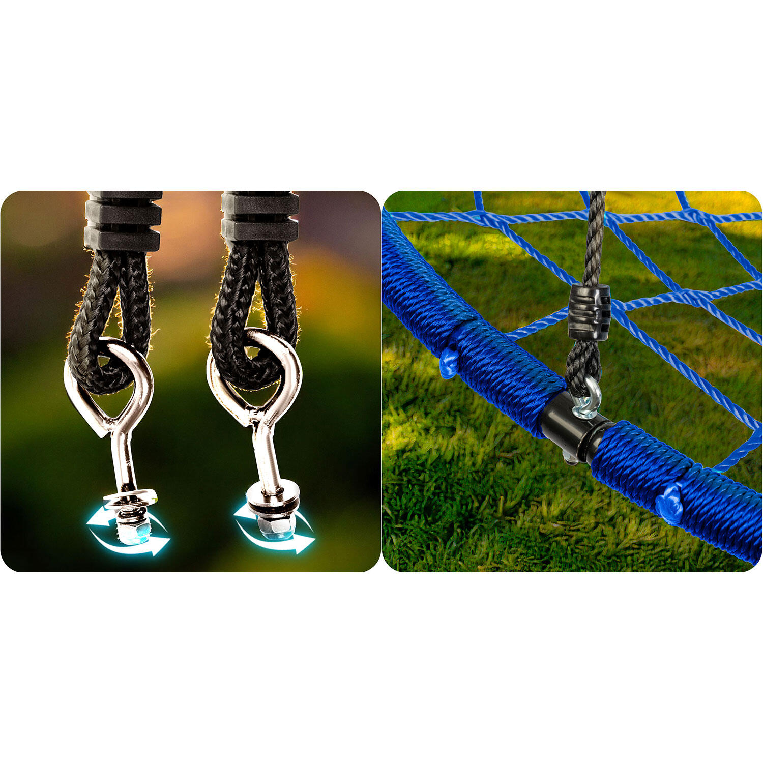 Huśtawka bocianie gniazdo SWINGO 95 cm niebiesko-czerwona + piłka Spiderman 4/7