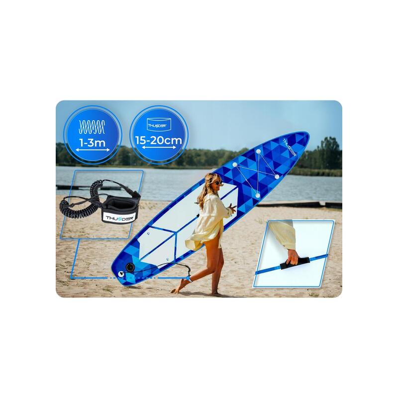 Placă SUP gonflabilă 320 cm cu scaun pentru înot THUNDER set rucsac