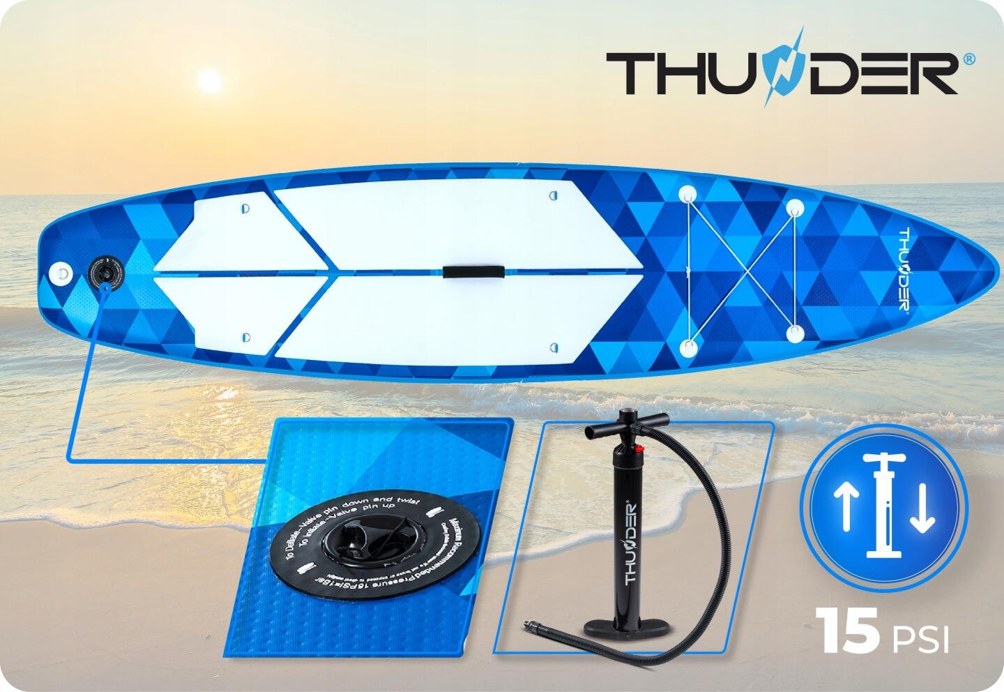 Deska SUP pompowana 320 cm z siedziskiem do pływania THUNDER zestaw plecak 6/8