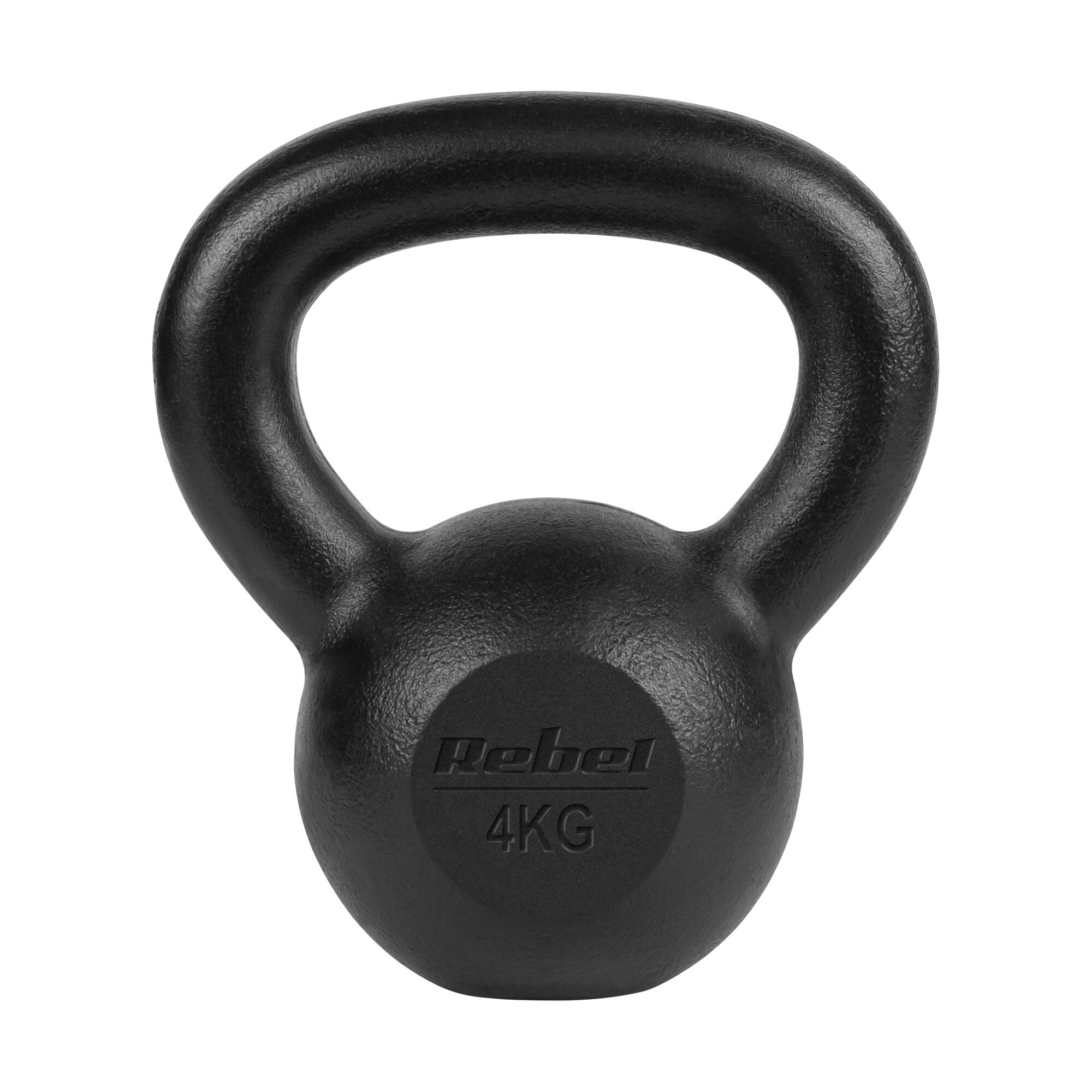 Kettlebell żeliwny 4kg kettle hantel obciążenie odważnik do ćwiczeń Rebel 2/7