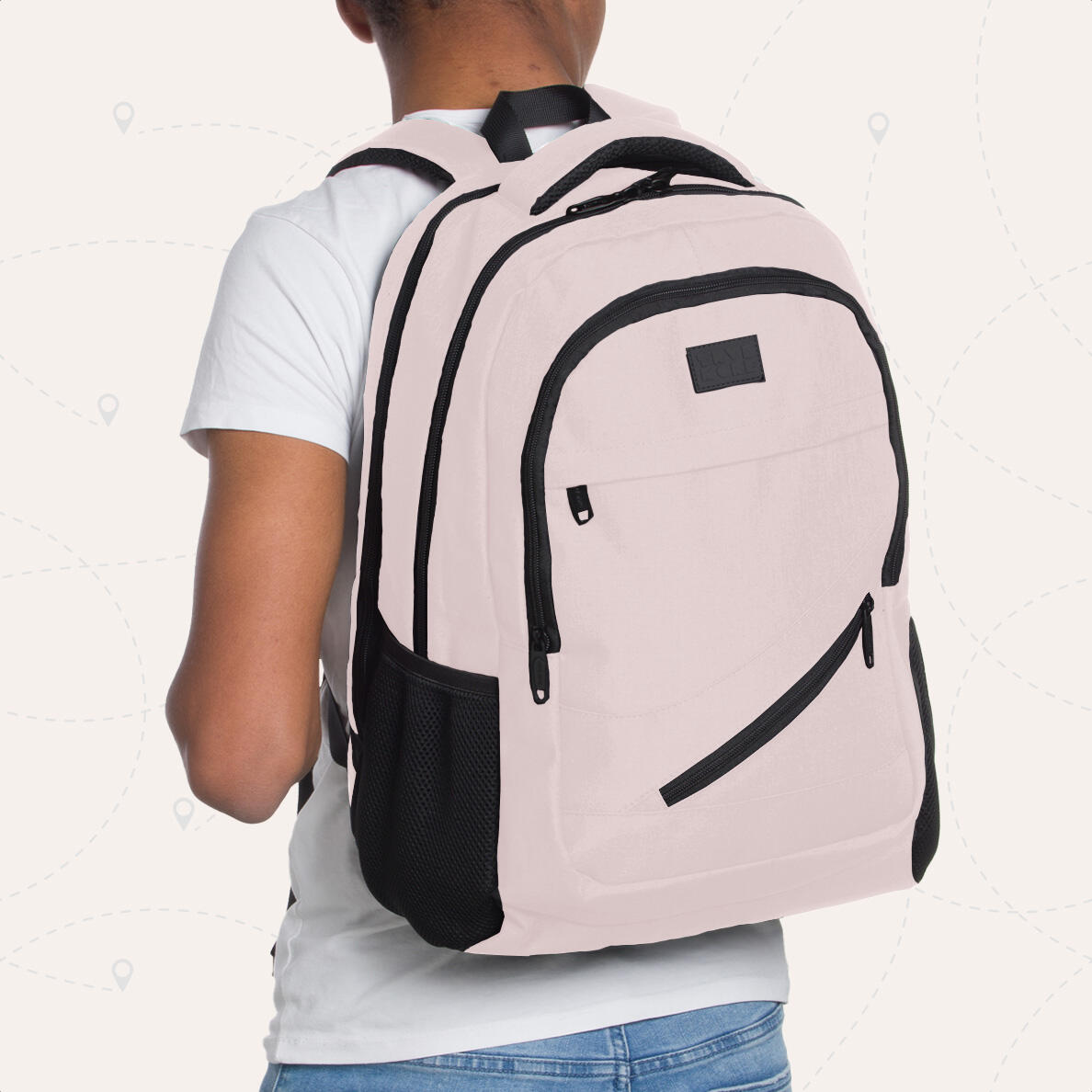 Rugzak met laptopvak - spatwaterdicht - Roze 2/5