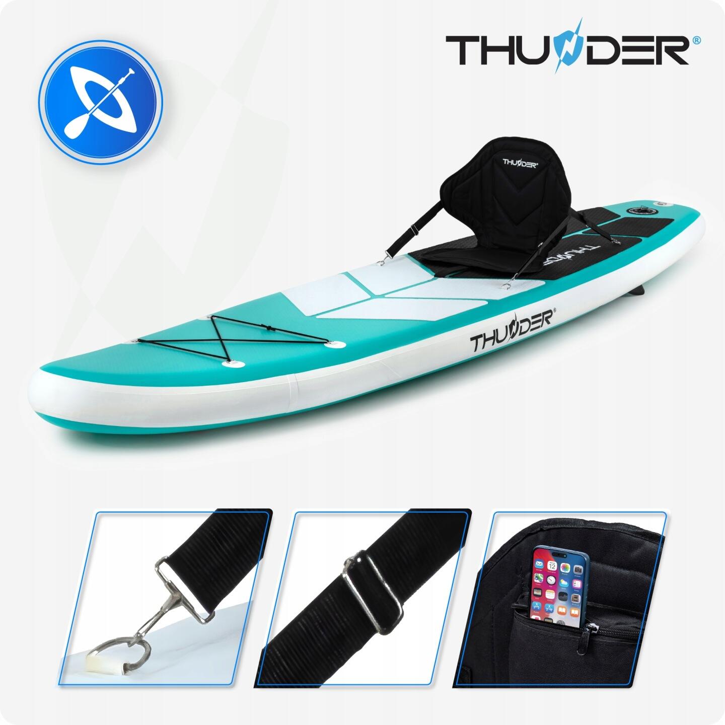 Deska SUP do pływania THUNDER 320 cm pompowana z siedziskiem zestaw akcesoriów 6/8