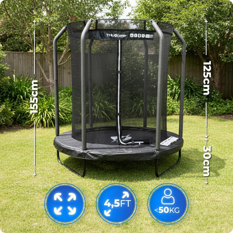 Trambulină de grădină pentru copii 4.5FT 140CM Thunder plasă interioară