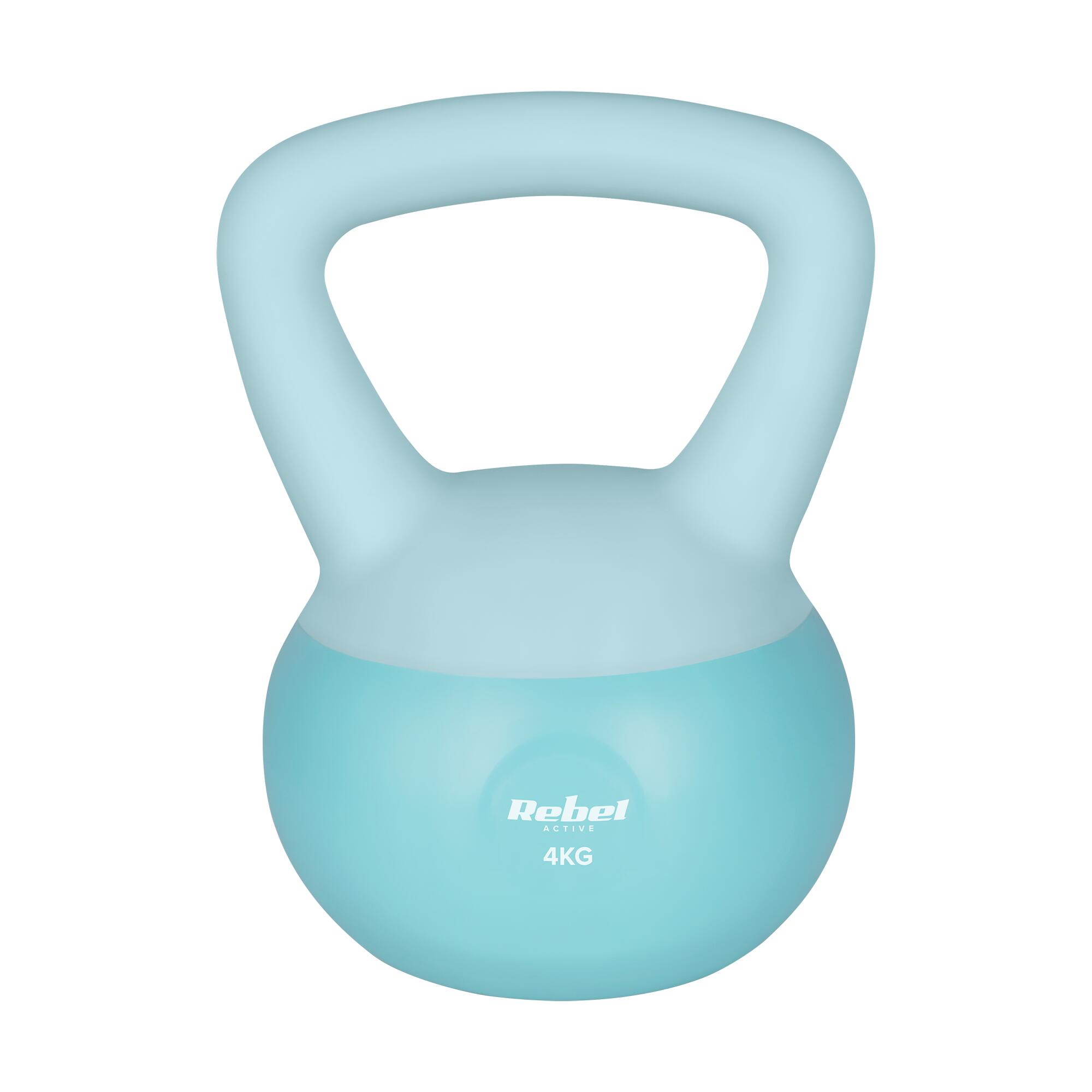 Soft Kettlebell 4 kg Rebel miękkie PCV bezpieczne ciche hantel do fitness 3/6