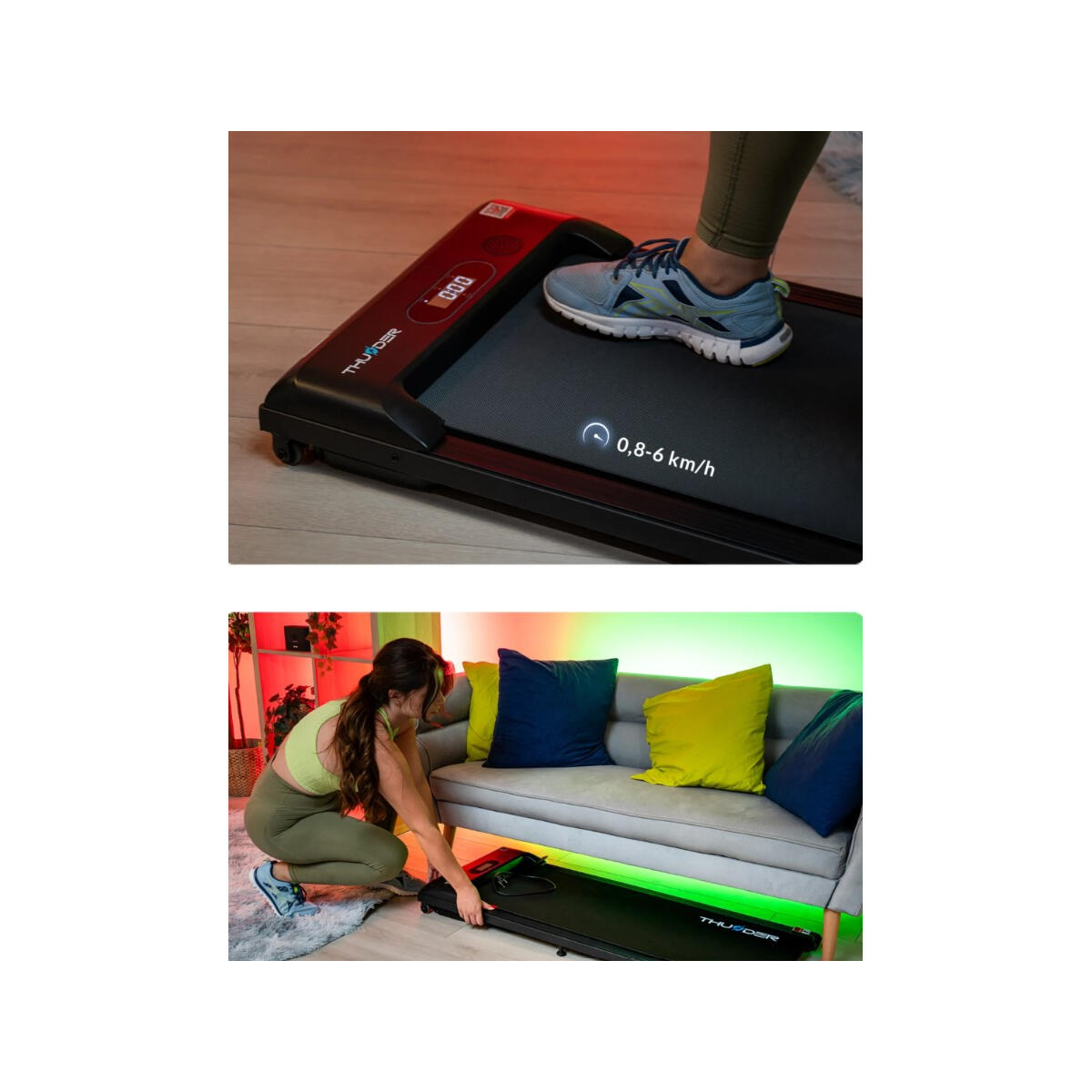 Bieżnia elektryczna mała pod biurko walkingpad do biegania Thunder IDEA-BLACK 2/8