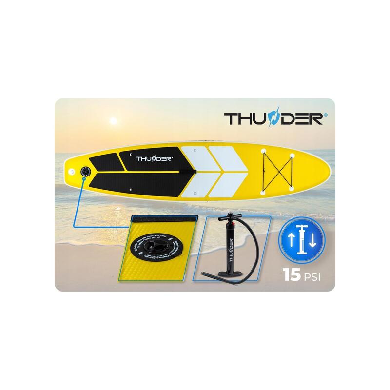 Set cu placa gonflabila Sup, Thunder, COAST YELLOW 320, 320 x 75 x 15 cm, Galben