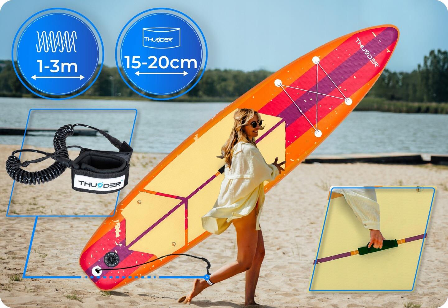 Deska SUP 320 cm pompowana stabilna THUNDER z siedziskiem i akcesoriami 5/8