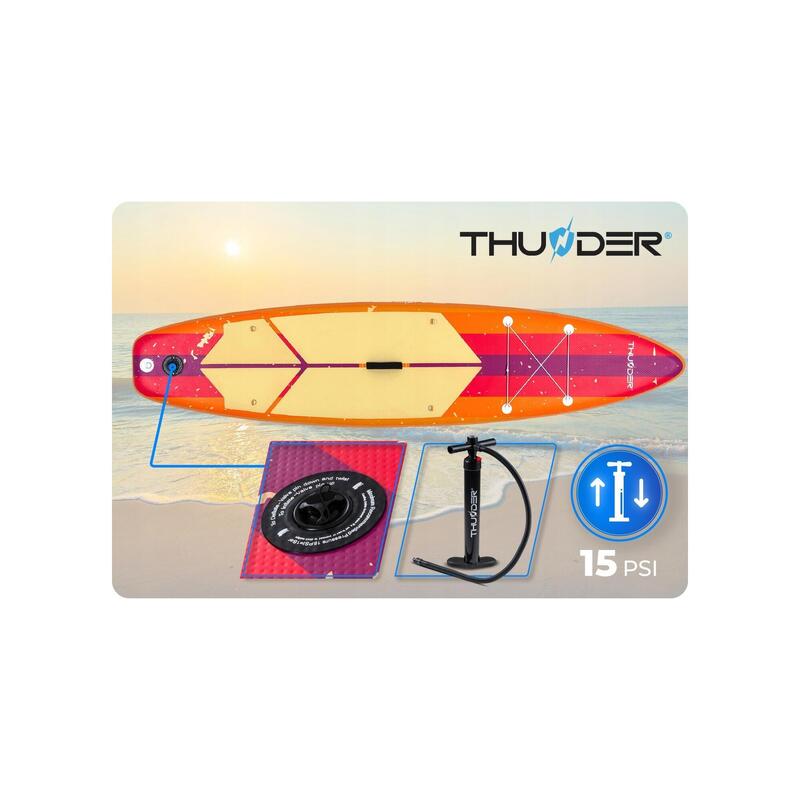 Placă SUP 320 cm gonflabilă stabilă THUNDER cu scaun și accesorii