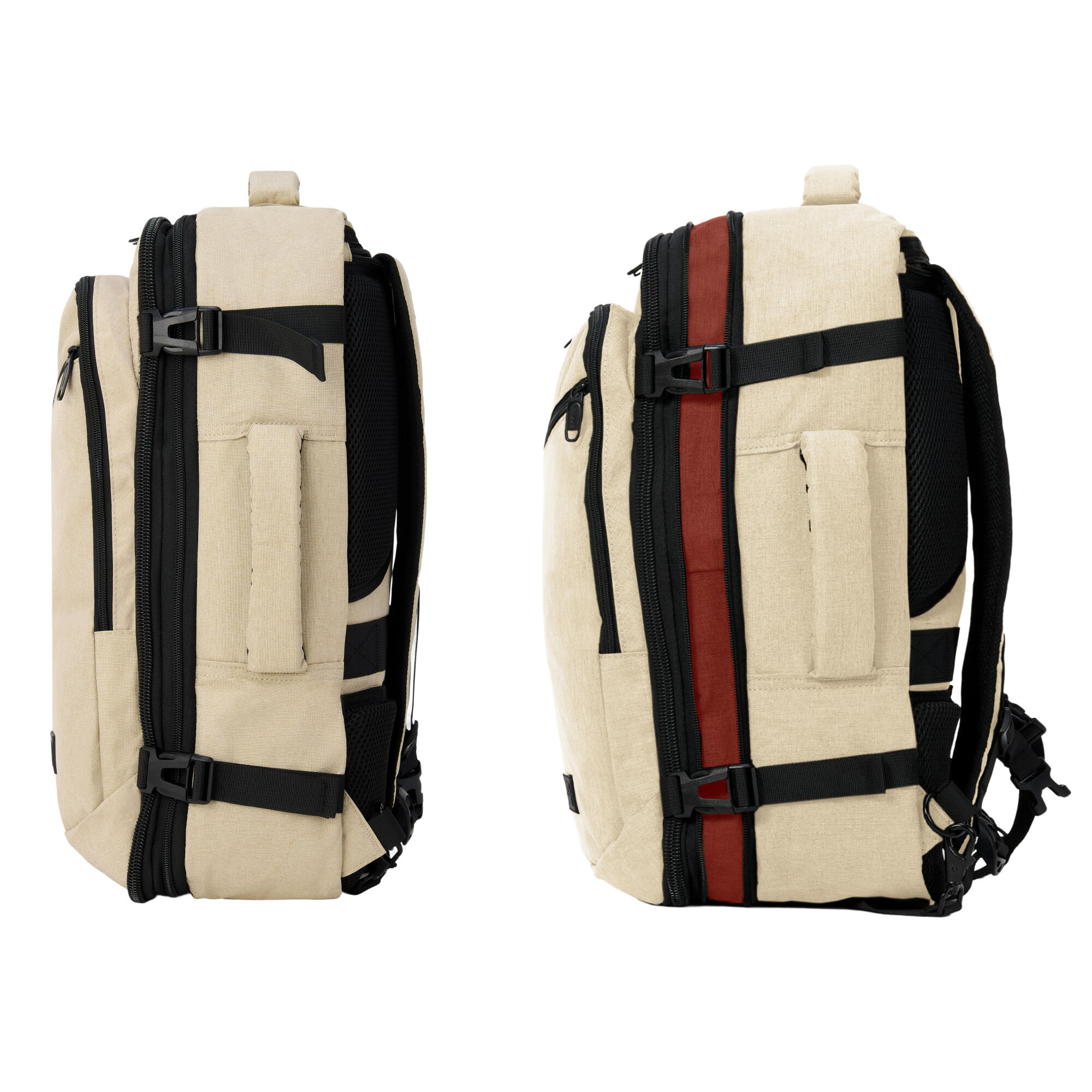 Reistas en handbagage rugzak - spatwaterdicht - Beige 4/6