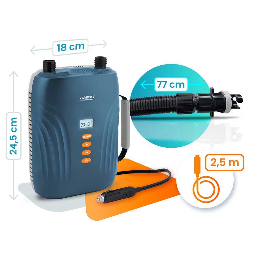 Pompka elektryczna do materaca pontonu SUPa + 6 przejściówek 4/7