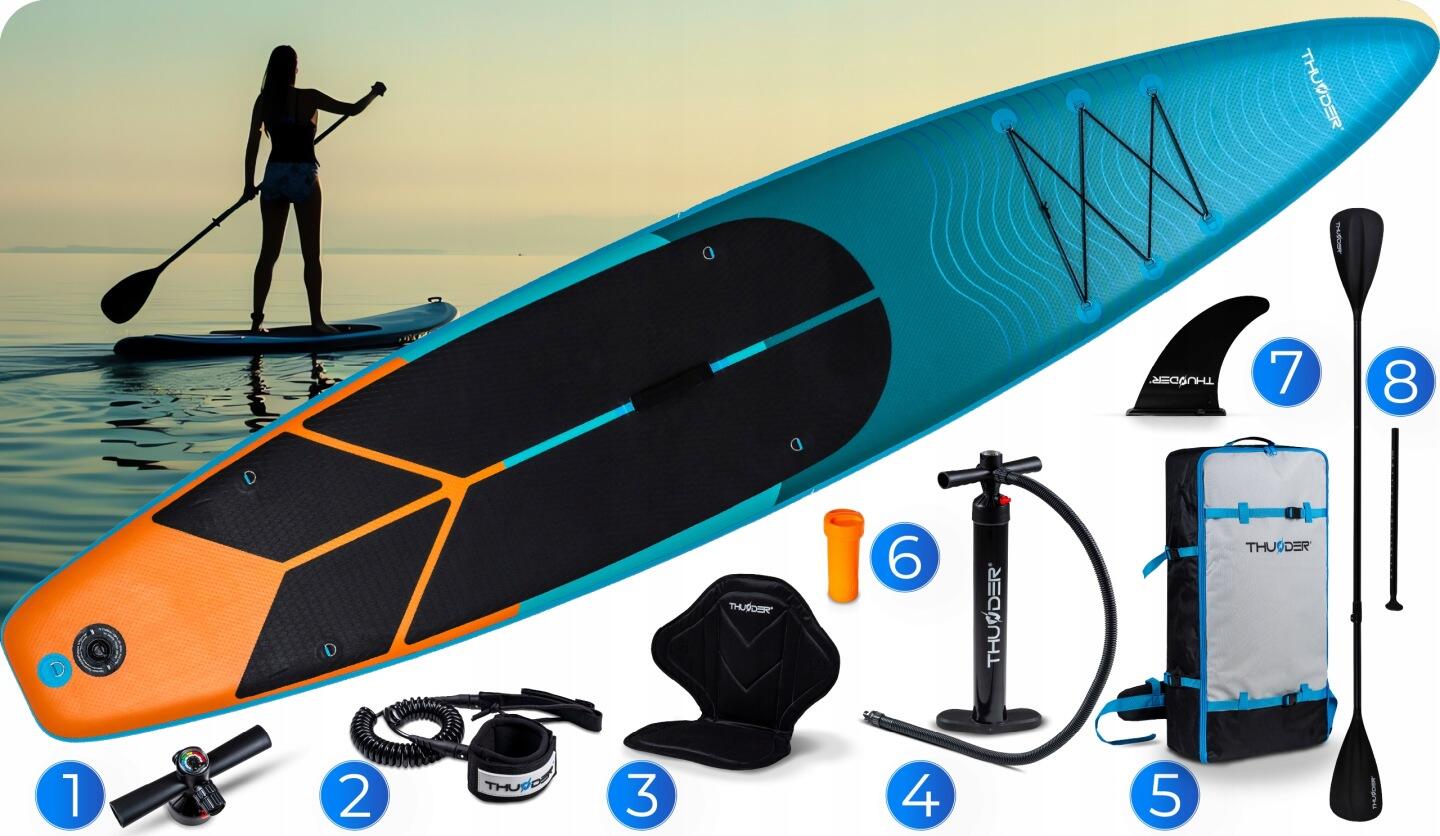 Deska SUP stand up paddle board 365 cm THUNDER dmuchana wytrzymała siedzisko 3/8