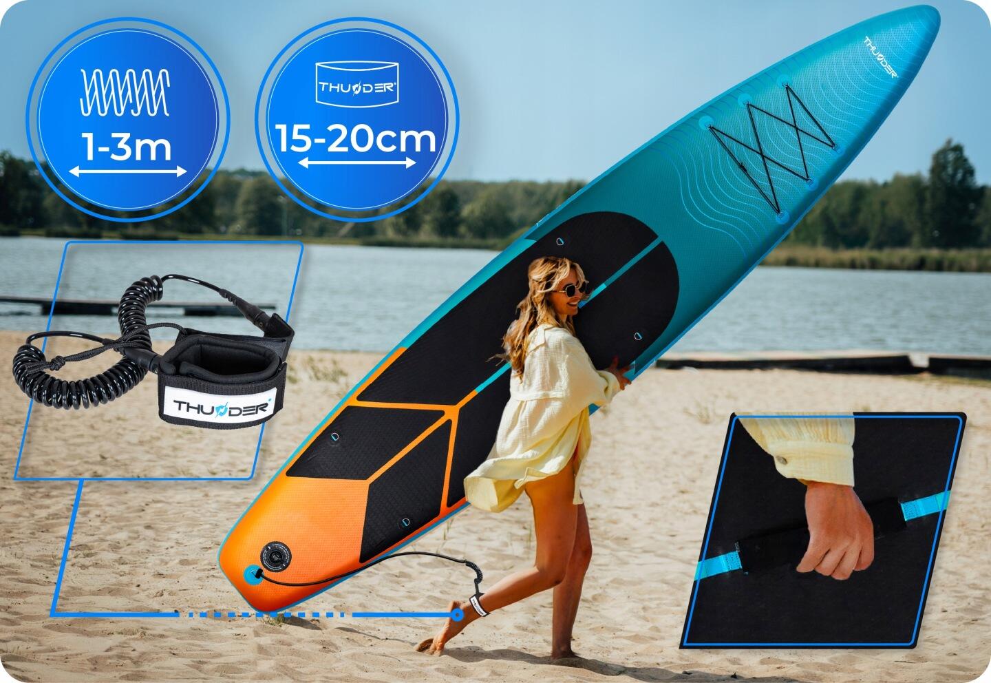 Deska SUP stand up paddle board 365 cm THUNDER dmuchana wytrzymała siedzisko 5/8