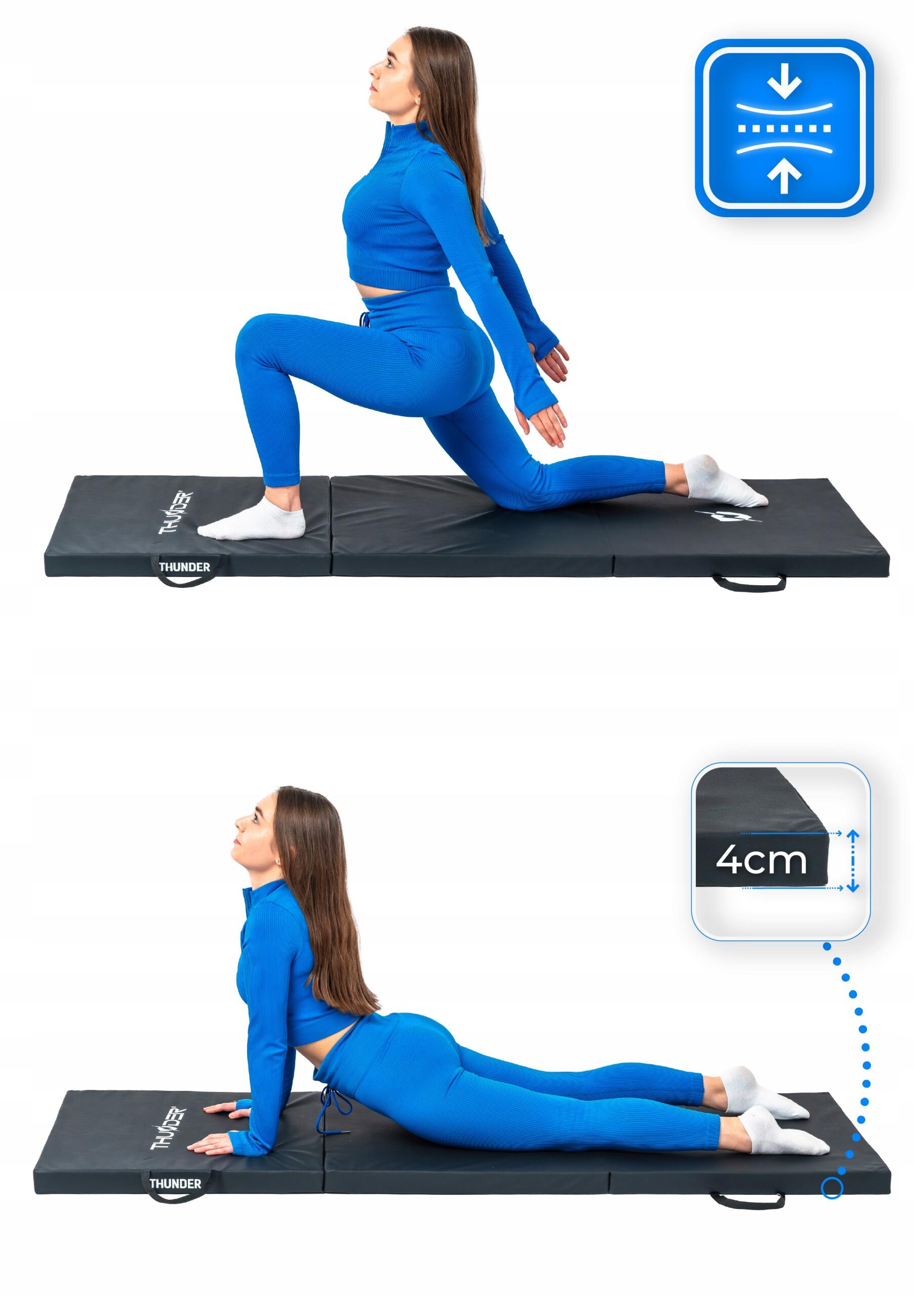 Colchão de ginástica dobrável para exercícios 180x60x4 5/7