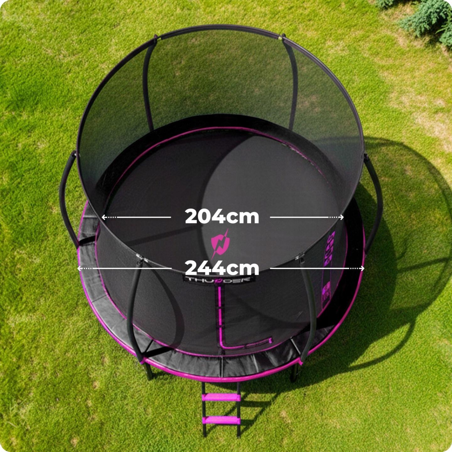 Trampolina ogrodowa dla dzieci THUNDER 8ft 244 cm z siatką ochronną wewnętrzną 3/8