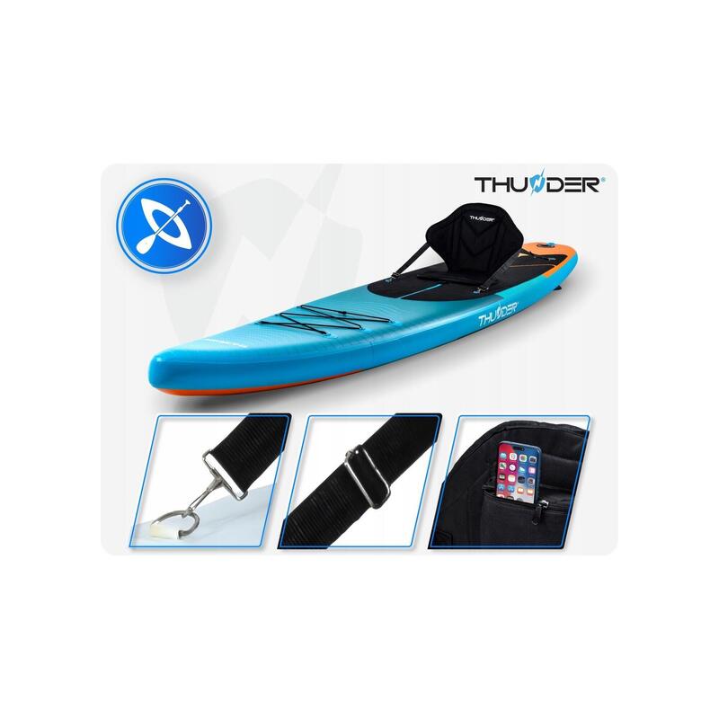 Placă SUP stand up paddle board 365 cm THUNDER gonflabilă rezistentă cu scaun