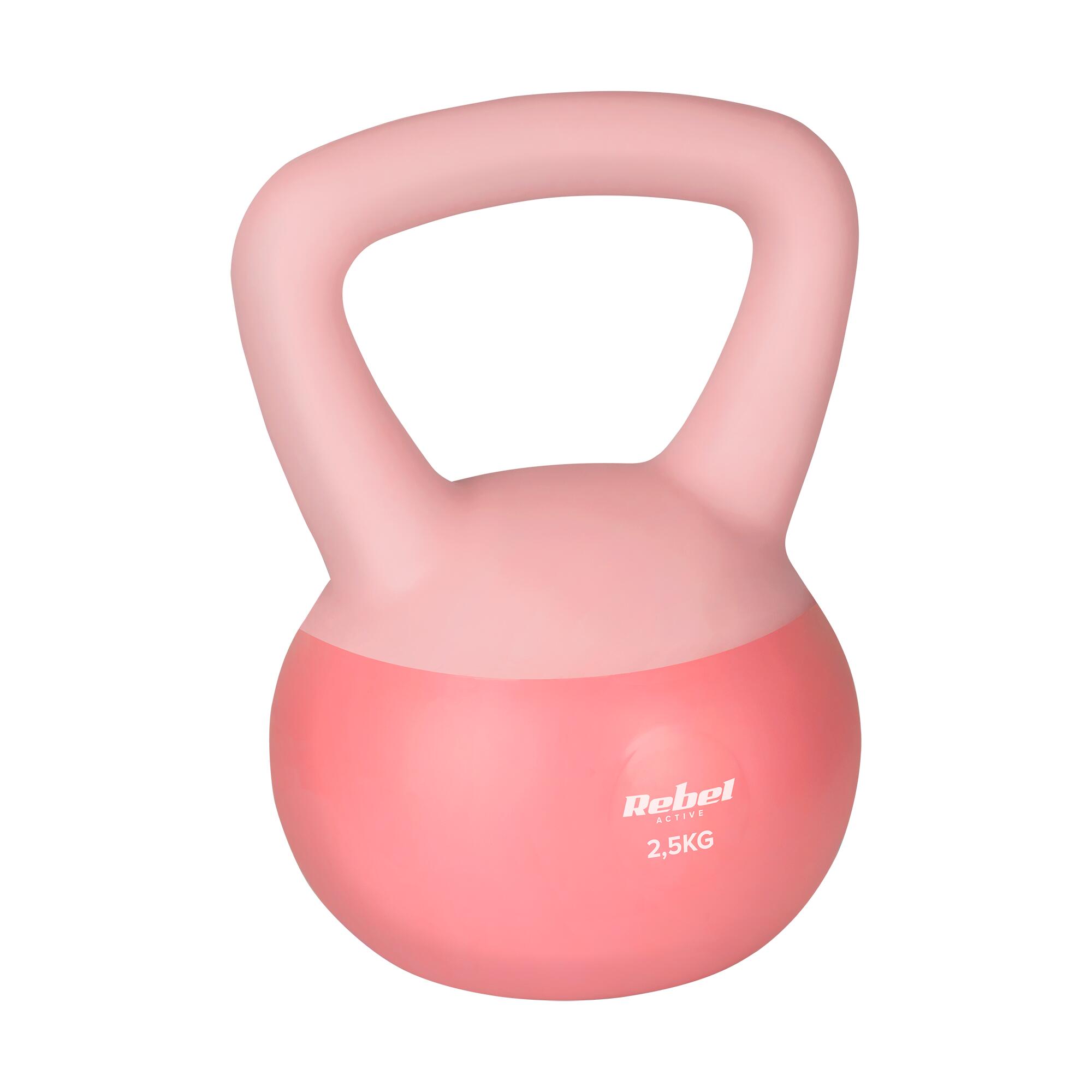Soft Kettlebell 2.5kg Rebel miękkie PCV bezpieczne ciche hantel do fitness 2/6