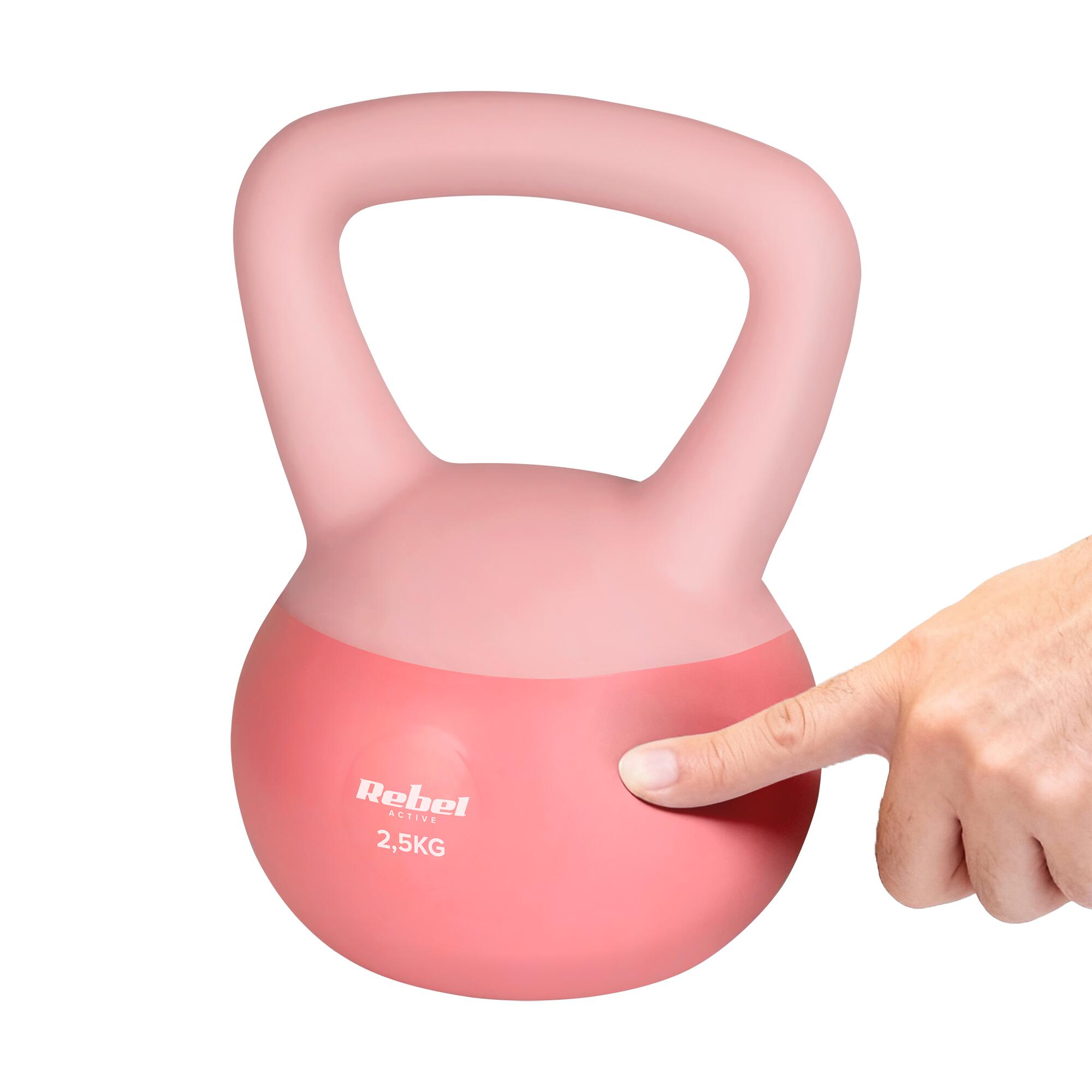 Soft Kettlebell 2.5kg Rebel miękkie PCV bezpieczne ciche hantel do fitness 5/6