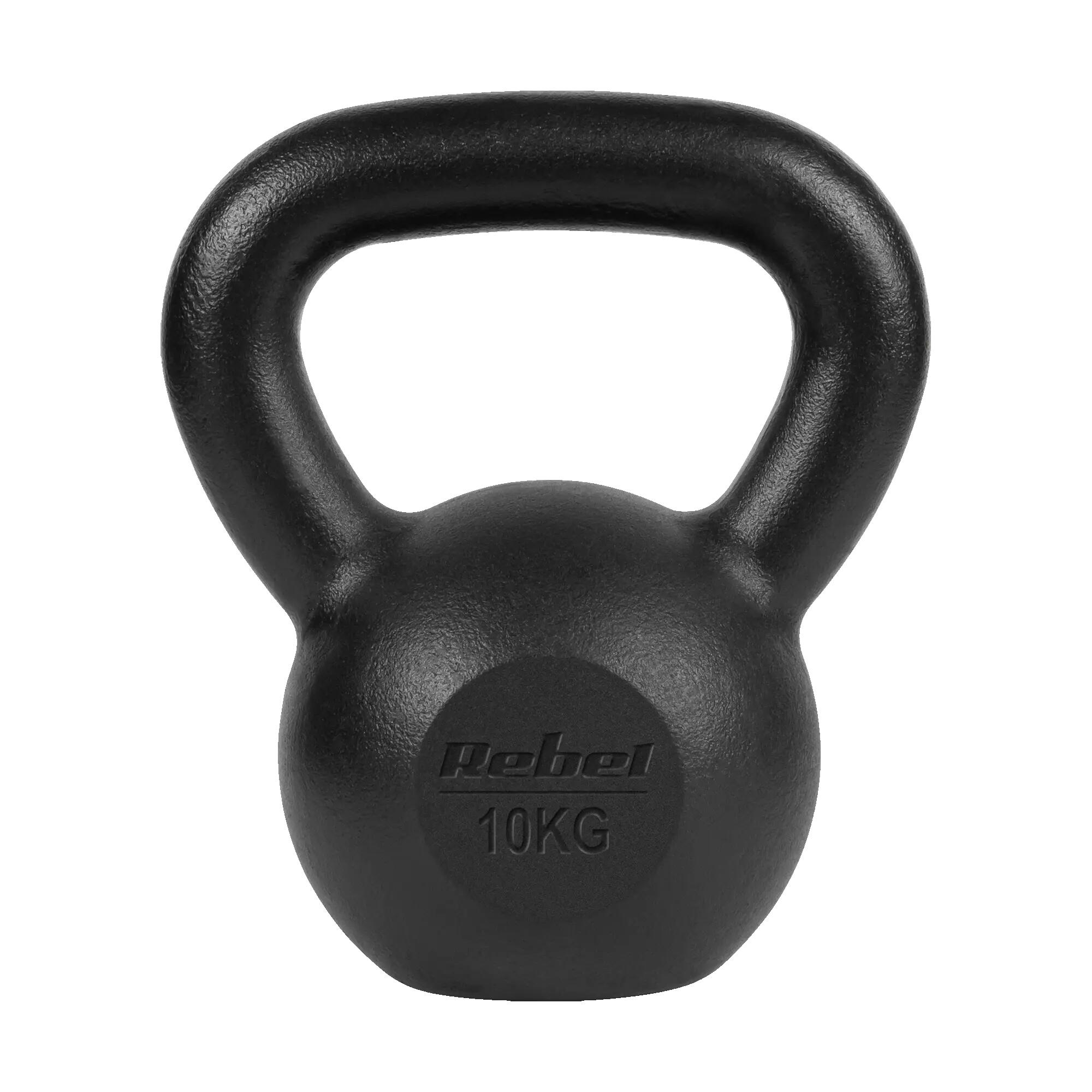 Kettlebell Gusseisen 10kg Kessel Hantel Übung Gewicht Rebel 2/7