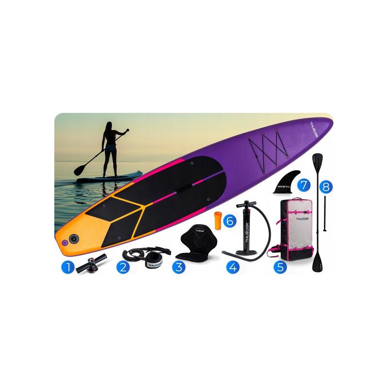 Placă SUP THUNDER 365 cm gonflabilă cu scaun, pentru înot stand up paddle