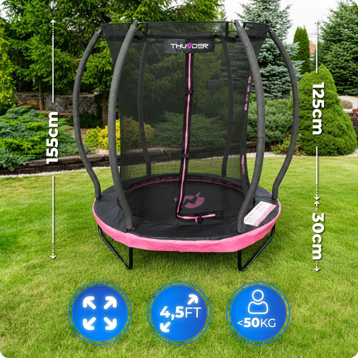 Trampolina THUNDER INSIDE ULTRA 4.5FT (140cm) ROZE 2/7