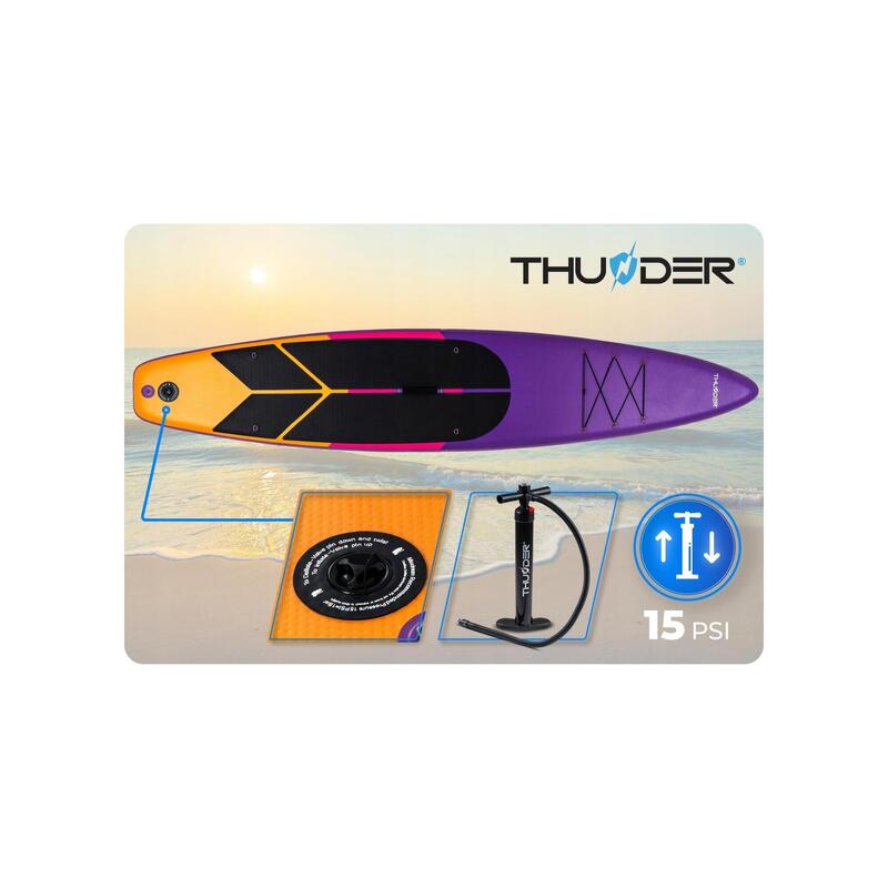 Placă SUP THUNDER 365 cm gonflabilă cu scaun, pentru înot stand up paddle