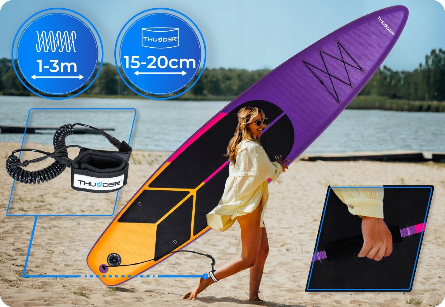 Deska SUP do pływania THUNDER 365 cm stand up paddle board dmuchana siedzisko 4/8