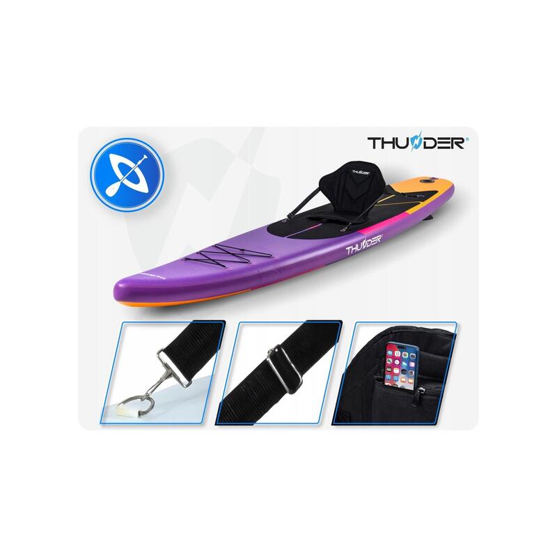 Placă SUP THUNDER 365 cm gonflabilă cu scaun, pentru înot stand up paddle