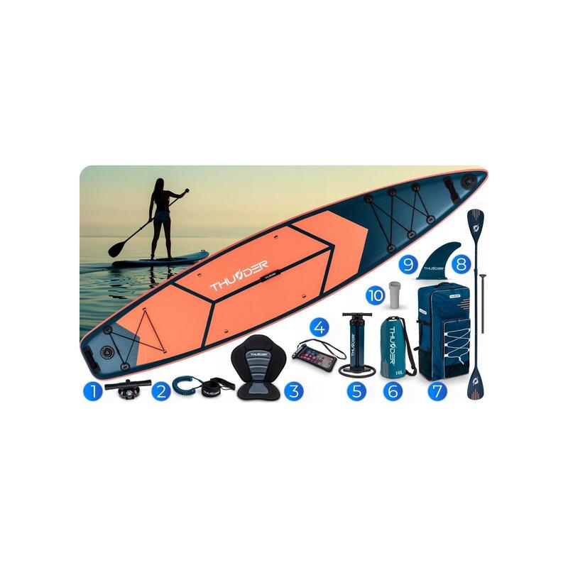 Placă SUP 365 cm gonflabilă stand up paddle THUNDER, set profesional caiac