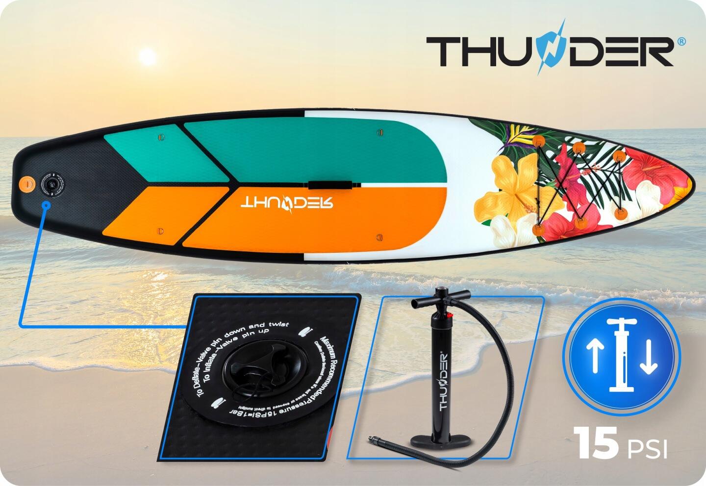 Deska SUP pompowana 320 cm THUNDER wyporna plecak zestaw akcesoria kajak 6/8