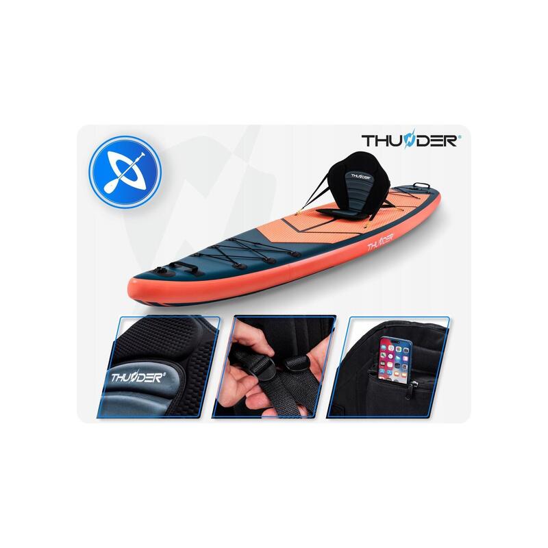 Placă SUP 365 cm gonflabilă stand up paddle THUNDER, set profesional caiac