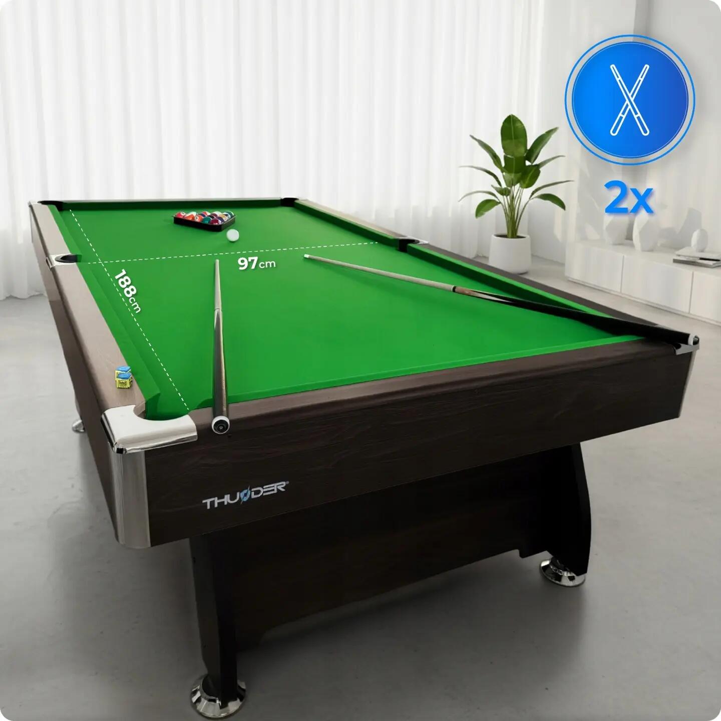Stevige 7ft Thunder pooltafel met airhockey tafeltennis en accessoires 3/7