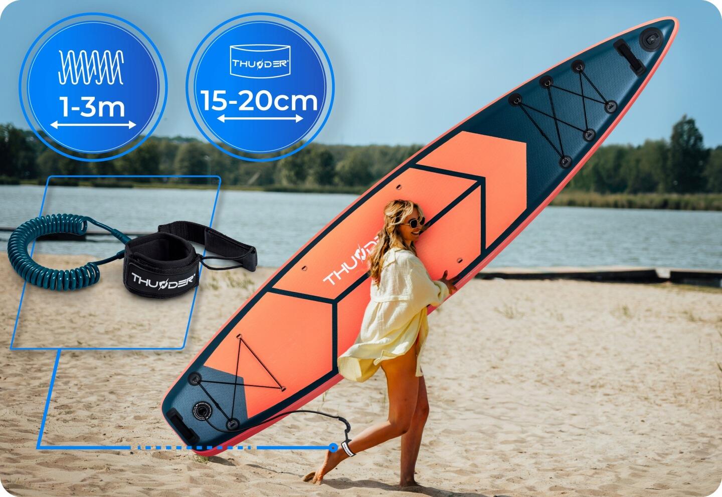 Deska SUP 365 cm pompowana stand up paddle THUNDER profesjonalna zestaw kajakowy 4/8