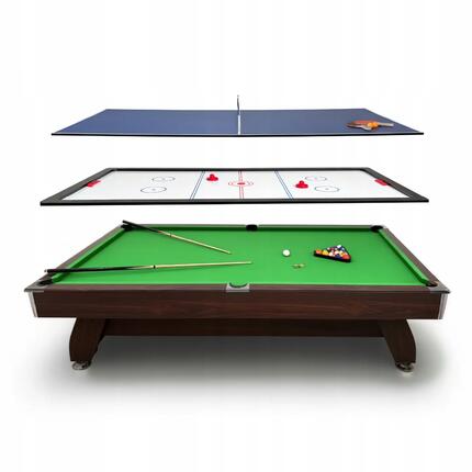 Stevige 7ft Thunder pooltafel met airhockey tafeltennis en accessoires