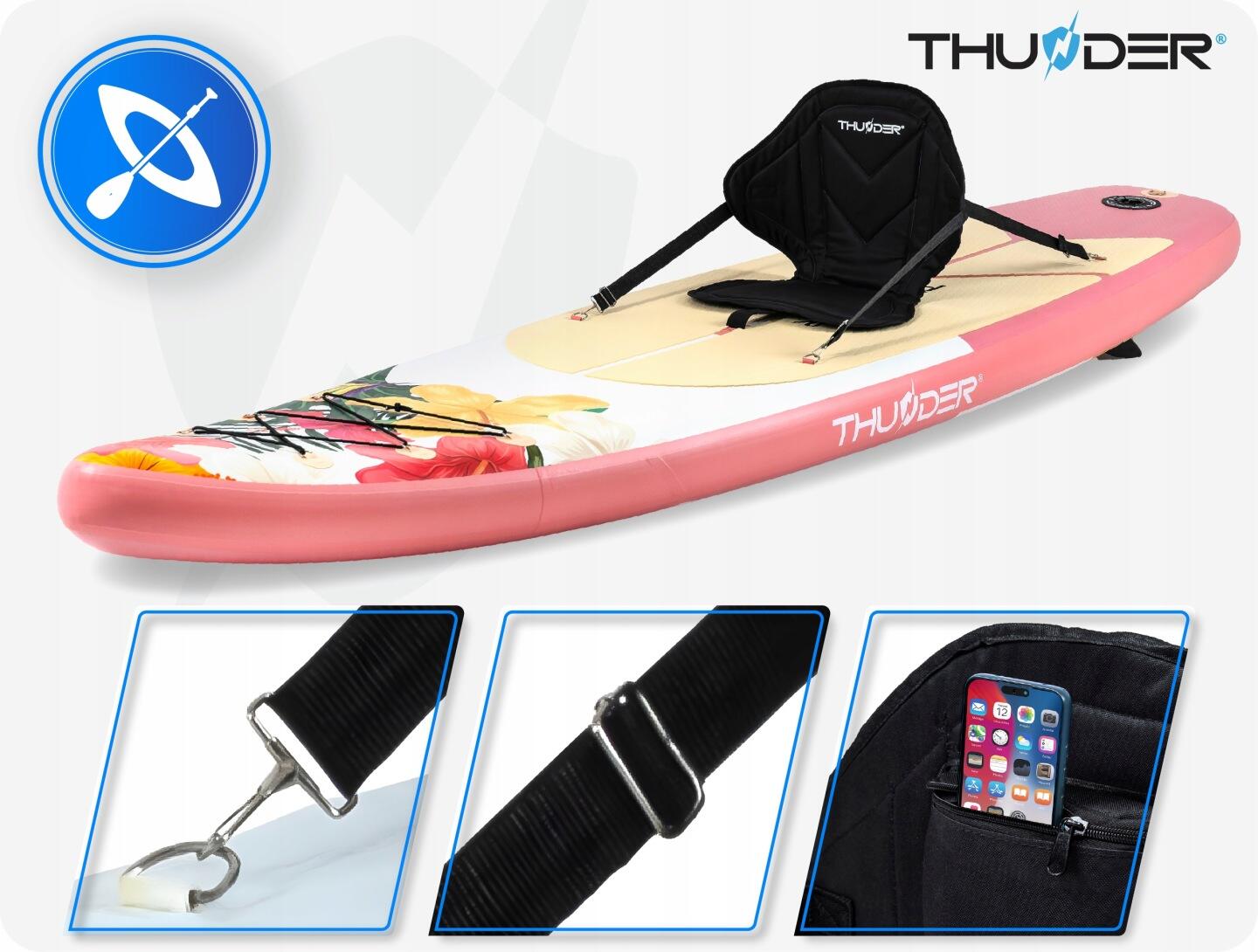 Deska SUP do pływania THUNDER 320CM wyporna wytrzymała pompowana zestaw 6/8