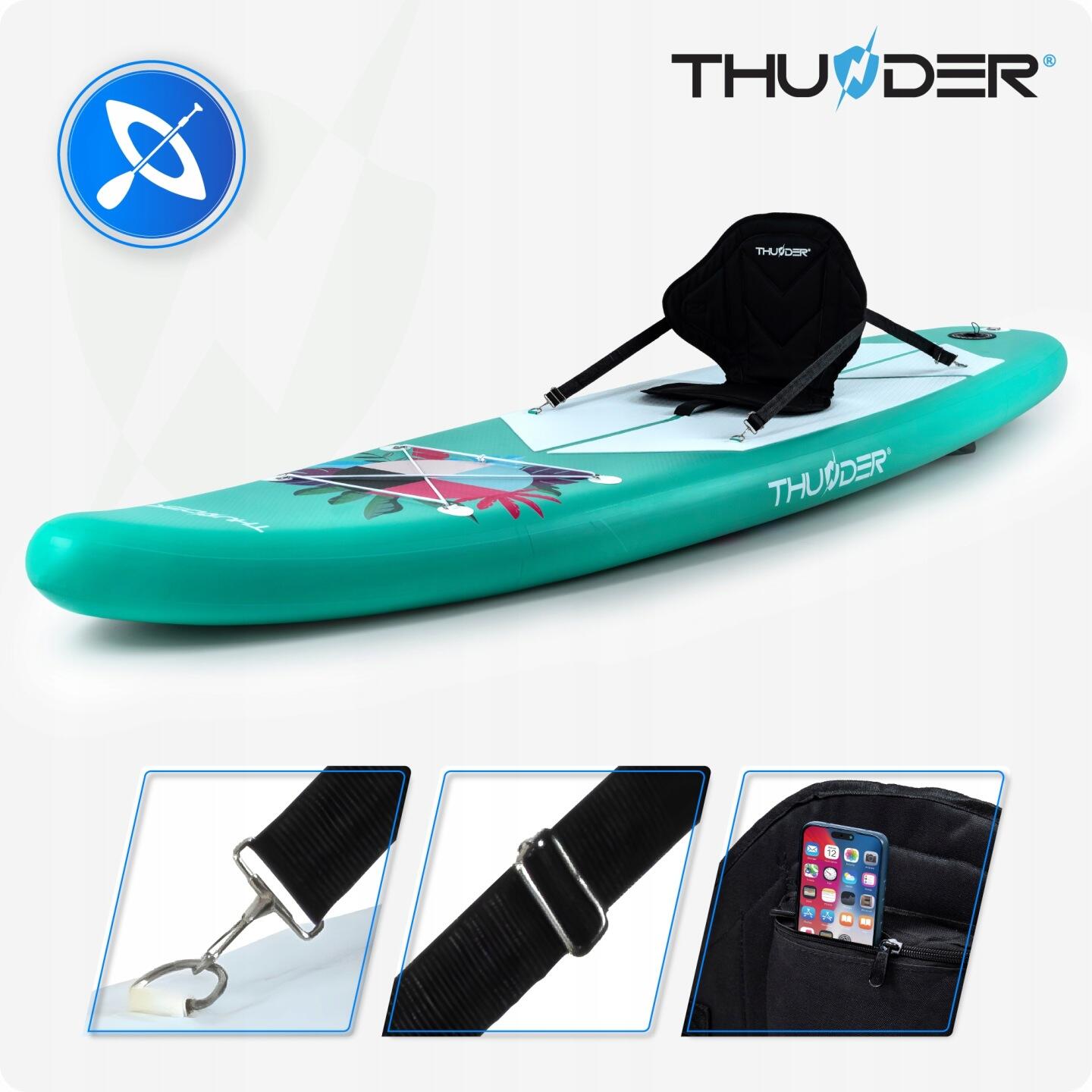 Deska SUP do pływania 320 cm THUNDER stabilna pompowana zestaw krzesełko wiosło 6/8
