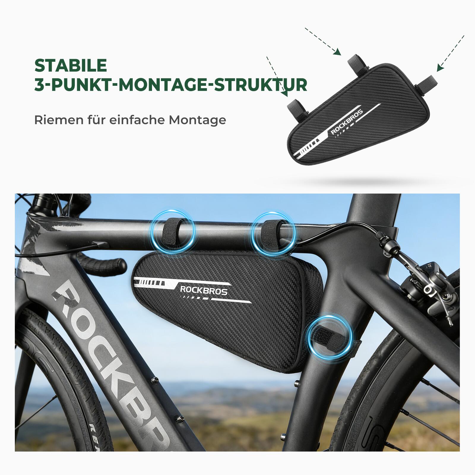 ROCKBROS Dreiecktasche Fahrrad Rahmentasche 7/7